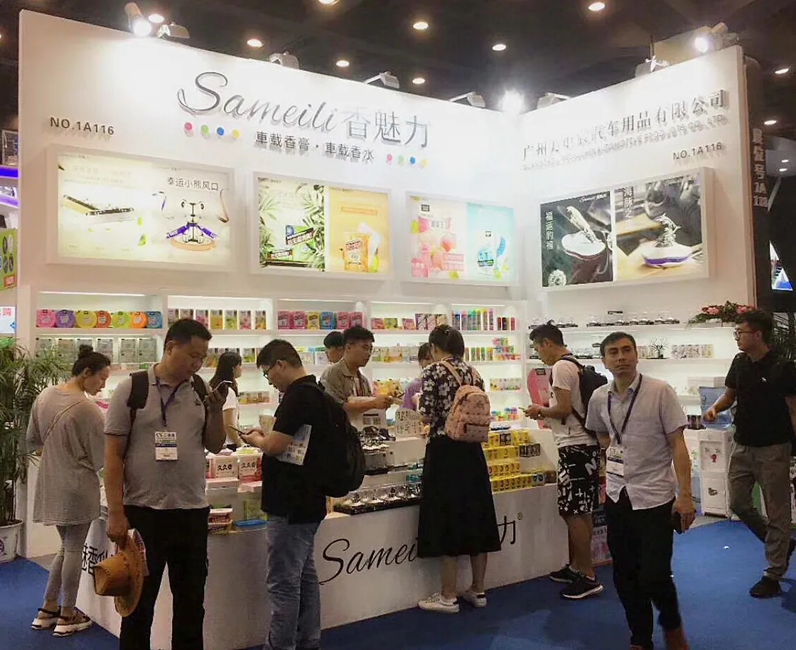 Visitors at the SAMEILI exhibition booth in 2019